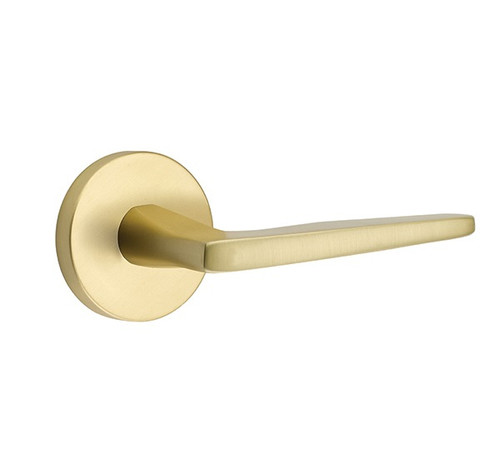 Emtek HER-US4-PRIV Satin Brass Hermes Privacy Lever with Your Choice of Rosette