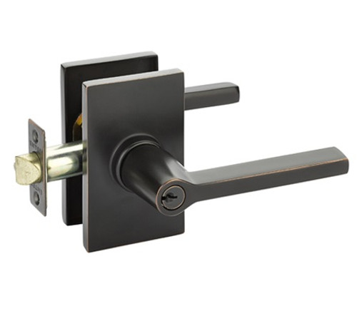 Emtek HLO-US10B-FD Oil Rubbed Bronze Helios Dummy Keyed Entry Lever with Your Choice of Rosette