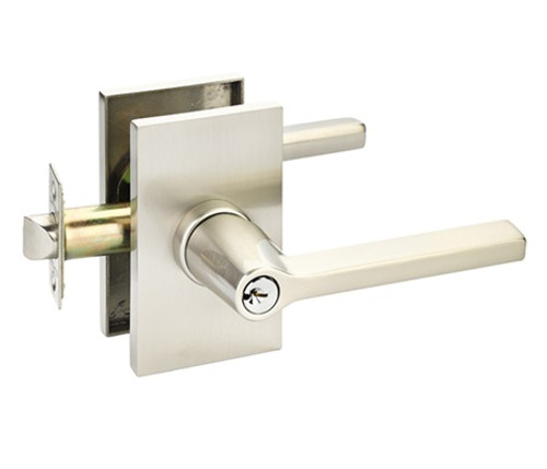 Emtek HLO-US15-FD Satin Nickel Helios Dummy Keyed Entry Lever with Your Choice of Rosette