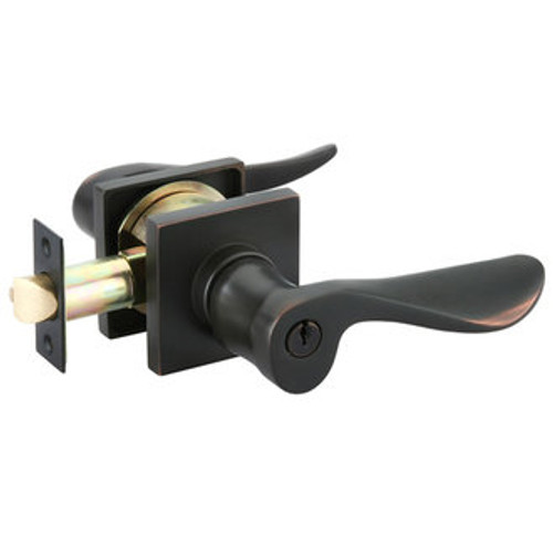 Emtek LU-US10B-ENTR Oil Rubbed Bronze Luzern Keyed Entry Lever with Your Choice of Rosette