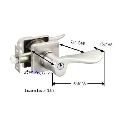 Emtek LU-US26-FD Polished Chrome Luzern Dummy Keyed Entry Lever with Your Choice of Rosette