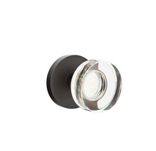 Emtek MDC-US10B-PASS Oil Rubbed Bronze Modern Disc Glass Passage Knob with Your Choice of Rosette