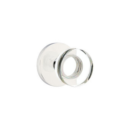 Emtek MDC-US26-PRIV Polished Chrome Modern Disc Glass Privacy Knob with Your Choice of Rosette
