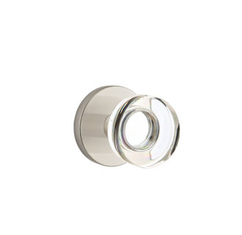 Emtek MDC-US15-PASS Satin Nickel Modern Disc Glass Passage Knob with Your Choice of Rosette