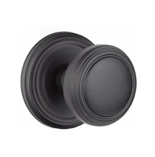 Emtek NW-US19-PHD Flat Black Norwich (Pair) Half Dummy Knobs with Your Choice of Rosette