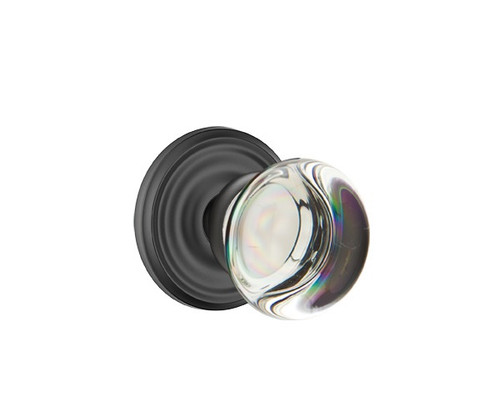 Emtek PC-US19-PASS Flat Black Providence Glass Passage Knob with Your Choice of Rosette