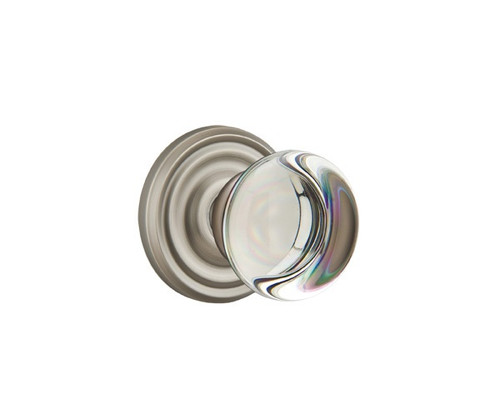 Emtek PC-US15A-PHD Pewter Providence Glass (Pair) Half Dummy Knobs with Your Choice of Rosette