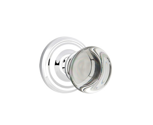 Emtek PC-US26-PASS Polished Chrome Providence Glass Passage Knob with Your Choice of Rosette