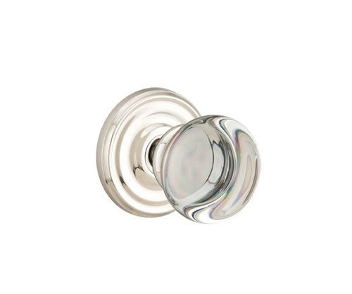 Emtek PC-US14-PASS Polished Nickel Providence Glass Passage Knob with Your Choice of Rosette