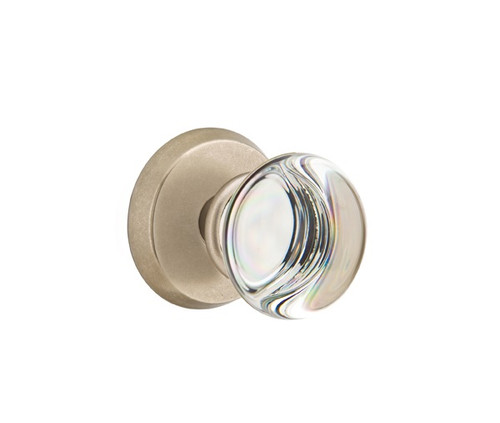 Emtek PC-TWB-PASS Tumbled White Bronze Providence Glass Passage Knob with Your Choice of Rosette