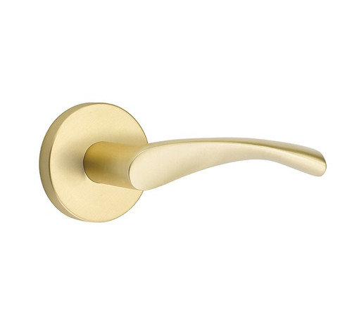 Emtek TRT-US4-PRIV Satin Brass Triton Privacy Lever with Your Choice of Rosette