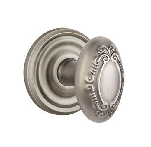 Emtek V-US15A-PASS Pewter Victoria Passage Knob with Your Choice of Rosette