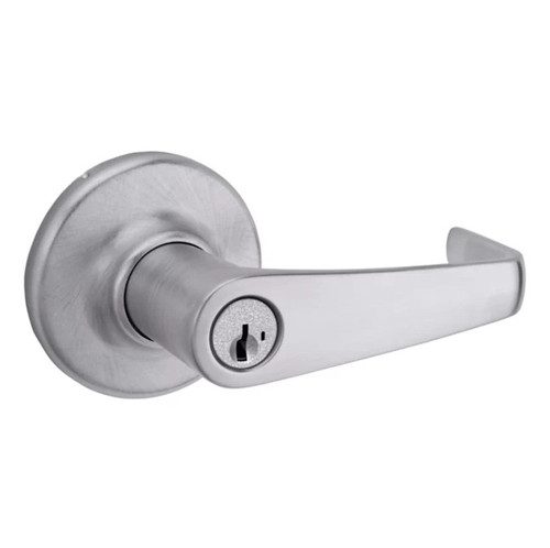 Kwikset 756KNL-26DS Kingston Lever Light Commercial Keyed Entry Door Lock SmartKey with RCAL Latch and RCS Strike Satin Chrome Finish