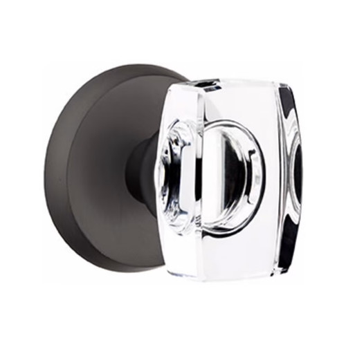 Emtek WS-FB-PRIV Flat Black Bronze Windsor Glass Privacy Knob with Your Choice of Rosette