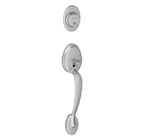 Schlage F93PLY626ORB Satin Chrome Plymouth Dummy Handleset with Orbit Knob