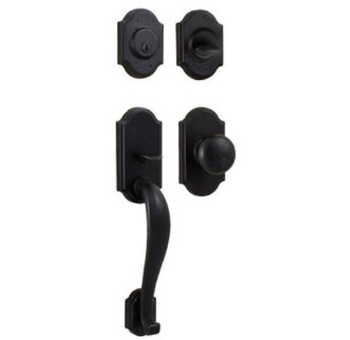 Weslock 7615/7405-F-2 Black Castletown Dummy Handleset with Round Rosettes and Wexford Knob