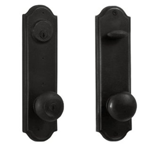 Weslock 7651F-2 Black Tramore Single Cylinder 2-Point Handleset with Wexford Knob