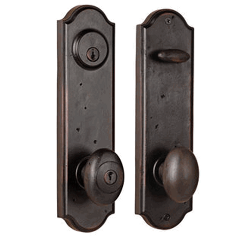 Weslock 7651M-1 Oil Rubbed Bronze Tramore Single Cylinder 2-Point Handleset with Durham Knob