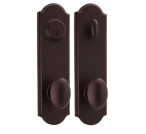 Weslock L7641M1M1SL2D Left Hand Durham Tramore Single Cylinder Deadbolt Passage Lock with Adjustable Latch and Round Corner Strikes Oil Rubbed Bronze Finish