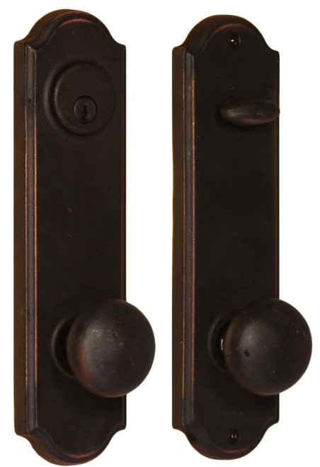 Weslock R7641F1F1SL2D Right Hand Wexford Tramore Single Cylinder Deadbolt Passage Lock with Adjustable Latch and Round Corner Strikes Oil Rubbed Bronze Finish