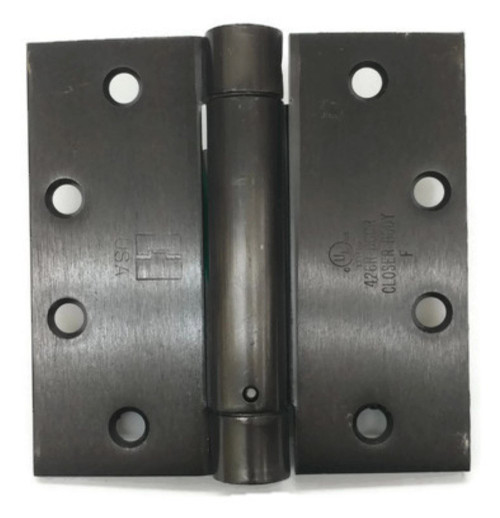 Hager 125041210B Oil Rubbed Bronze 4-1/2" Full Mortise Single Acting Square Corner Spring Hinge