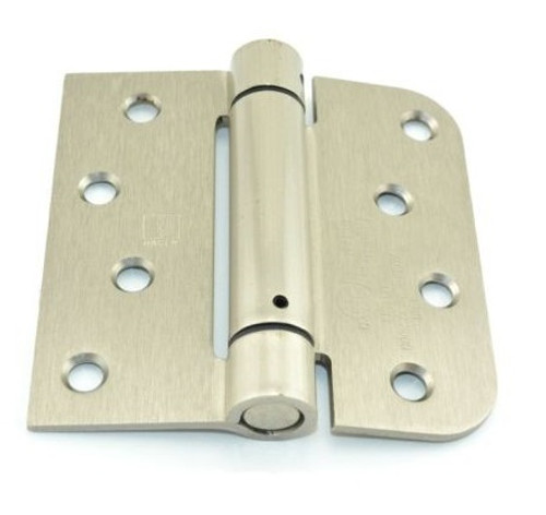 Hager 1754415A Antique Nickel 4" Full Mortise Square x 5/8" Radius Steel Residential Spring Hinge