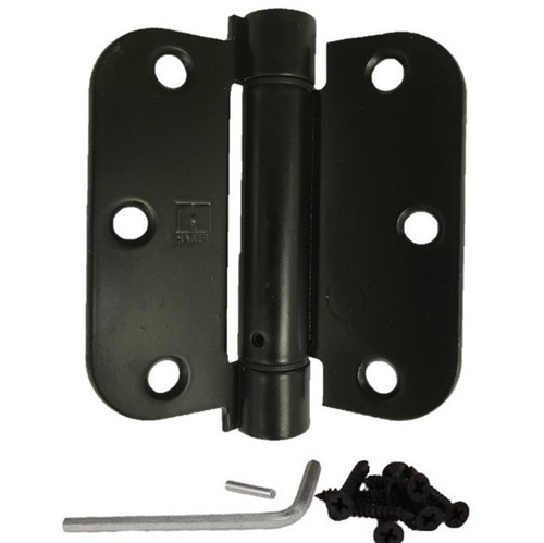 Hager 17523121D Dull Black 3-1/2" Full Mortise 5/8" Radius Steel Residential Spring Hinge