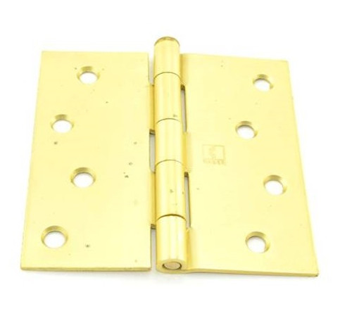 Hager 174144 Satin Brass 4" Full Mortise Steel Residential Hinge