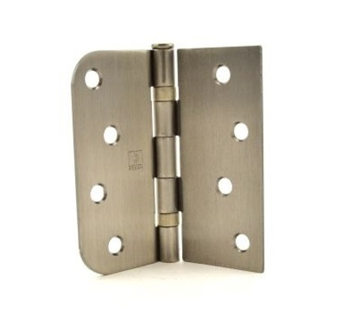 Hager BB1817415A Antique Nickel 4" Full Mortise Square x 5/8" Radius Steel Residential Ball Bearing Hinge