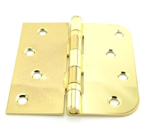 Hager BB181642D Brass Tone Dichromate 4" Full Mortise Square x 5/8" Radius Steel Residential Ball Bearing Hinge