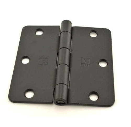 Hager RCBB17413121D Dull Black 3-1/2" Full Mortise 1/4" Radius Steel Residential Ball Bearing Hinge