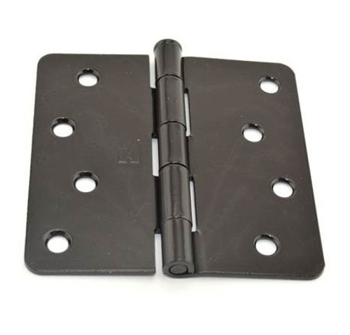 Hager RCBB174141D Dull Black 4" Full Mortise 1/4" Radius Steel Residential Ball Bearing Hinge