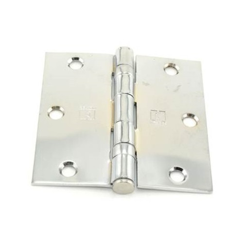 Hager BB174131226 Polished Chrome 3-1/2" Full Mortise Steel Residential Ball Bearing Hinge