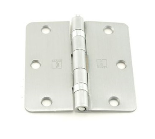 Hager RCBB174131226D Satin Chrome 3-1/2" Full Mortise 1/4" Radius Steel Residential Ball Bearing Hinge