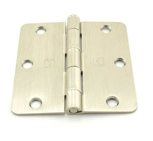 Hager RCBB174131215 Satin Nickel 3-1/2" Full Mortise 1/4" Radius Steel Residential Ball Bearing Hinge