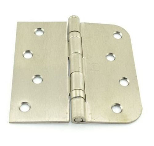 Hager BB1816415 Satin Nickel 4" Full Mortise Square x 5/8" Radius Steel Residential Ball Bearing Hinge