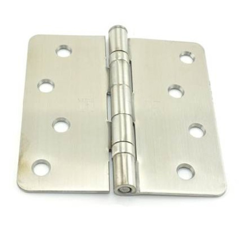 Hager RCBB1541432D Satin Stainless Steel 4" Full Mortise 1/4" Radius Residential Ball Bearing Hinge