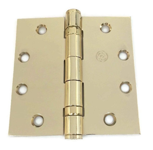 Hager ECBB11004123NRP-3PK Polished Brass 4-1/2" NRP Full Mortise Standard Weight Ball Bearing Square Corner Hinge