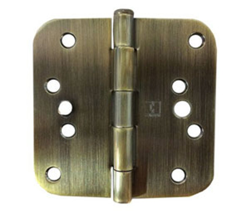 Hager RC184345 Antique Brass 4" Full Mortise 5/8" Radius Steel Residential Hinge