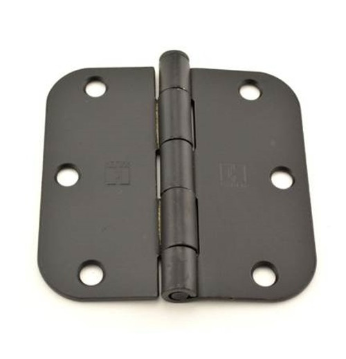 Hager RC18423121D Dull Black 3-1/2" Full Mortise 5/8" Radius Steel Residential Hinge