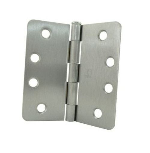 Hager RC1749426D Satin Chrome 4" Full Mortise 1/4" Radius Steel Residential Hinge