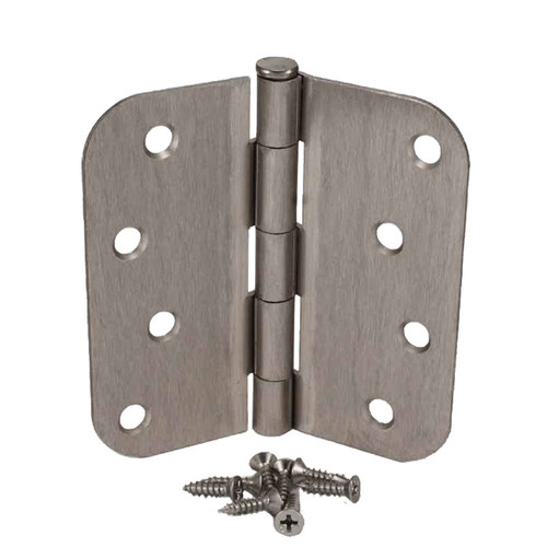 Hager RC1842415 Satin Nickel 4" Full Mortise 5/8" Radius Steel Residential Hinge