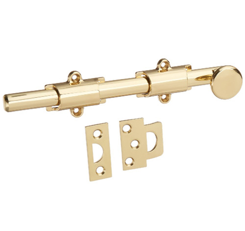 Ives 253B-US3 Polished Brass 12" Deluxe Surface Bolt