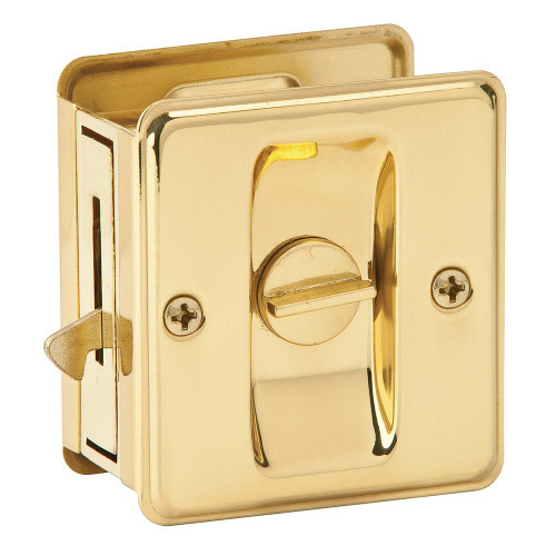 Ives 991A3 Polished Brass Aluminum Sliding Door Pull Privacy