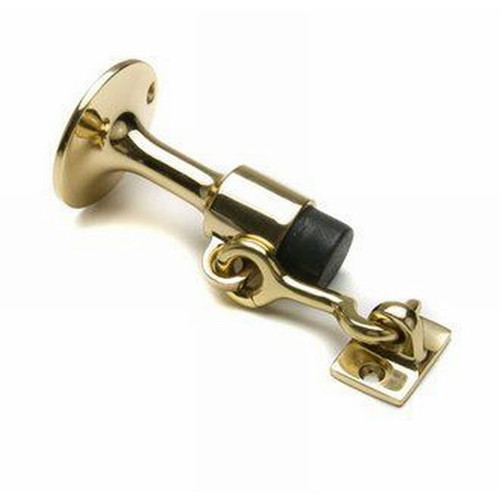 Ives WS445-US3 Polished Brass Wall Door Stop w/Heavy Duty Holder for Masonry Mounting