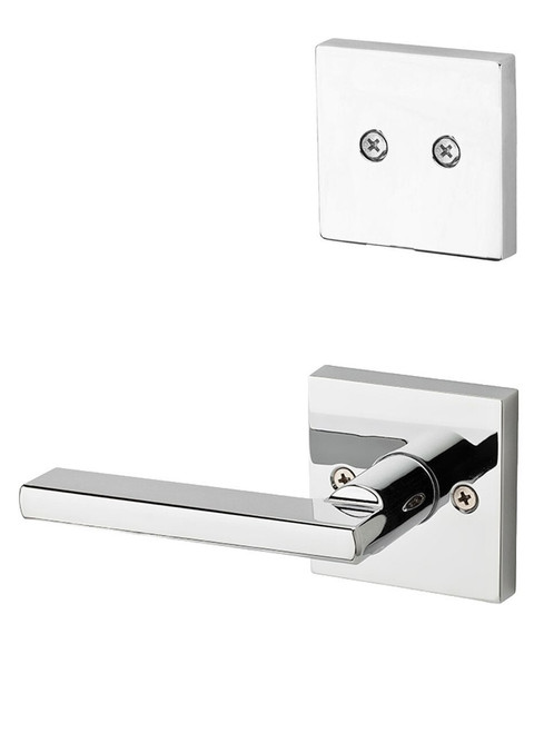 Kwikset 968HFLSQT-26 Polished Chrome Dummy Handleset with Halifax Lever with Square Rosette (Interior Side Only)