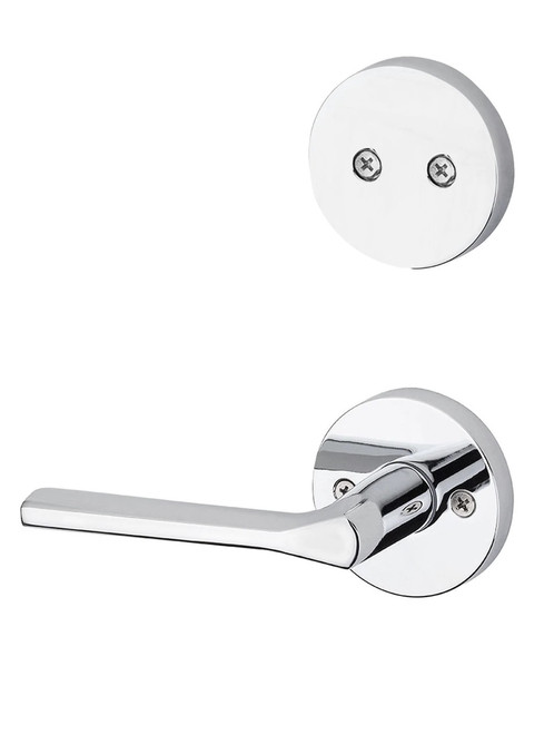 Kwikset 968LSLRDT-26 Polished Chrome Dummy Handleset with Libson Lever with Round Rosette (Interior Side Only)