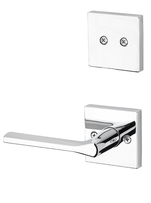 Kwikset 968LSLSQT-26 Polished Chrome Dummy Handleset with Libson Lever with Square Rosette (Interior Side Only)