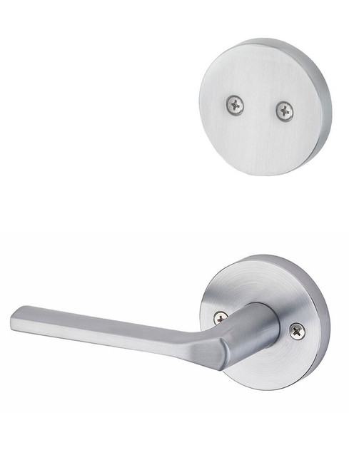 Kwikset 968LSLRDT-26D Satin Chrome Dummy Handleset with Libson Lever with Round Rosette (Interior Side Only)