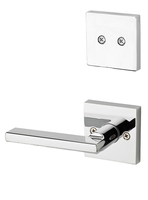 Kwikset 973HFLSQT-26 Polished Chrome Dummy Handleset with Halifax Lever with Square Rosette (Interior Side Only)